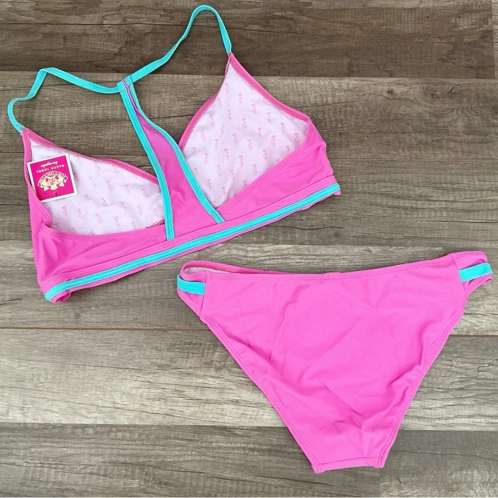 New Girls Juicy Couture Pink Bikini Set Size 16